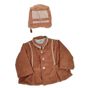 Toddle Tyke Vintage 40s 50s Equestrian Micro Cord Jacket and Hat Toddler Size